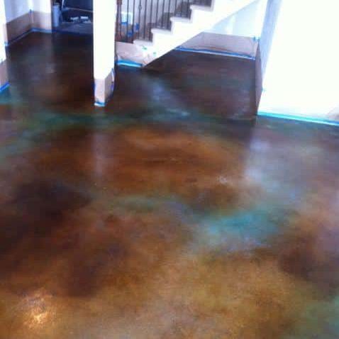 Colorful stained concrete