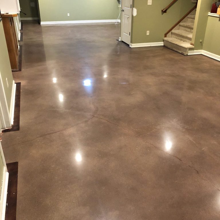A polished concrete floor.