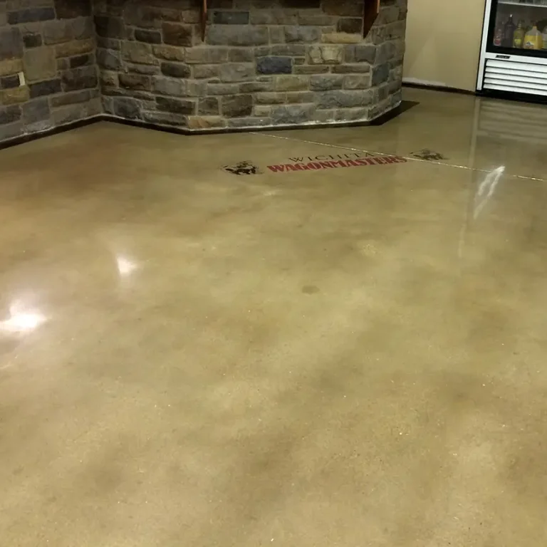 tan concrete floor in business lobby