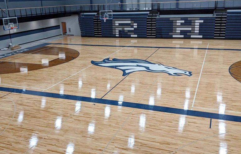 Sport Court Inside of a School Gym