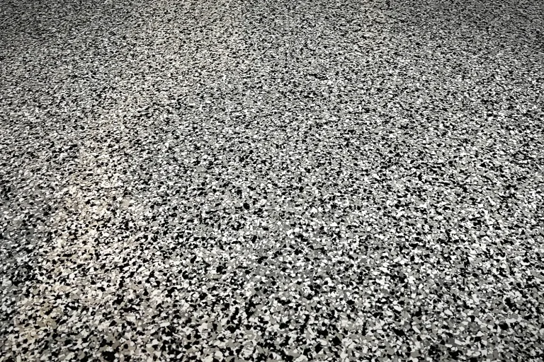 Close view of multi-color epoxy floor