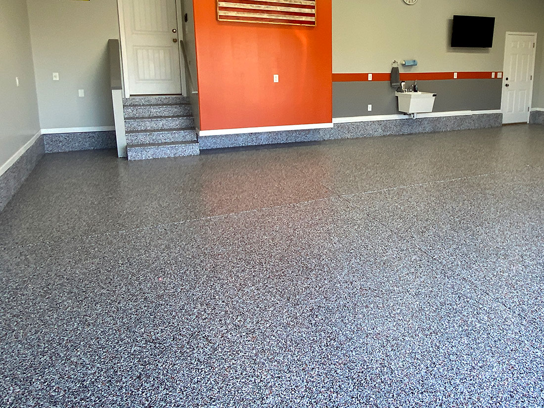Attractive Garage Floor with Multicolor Flake