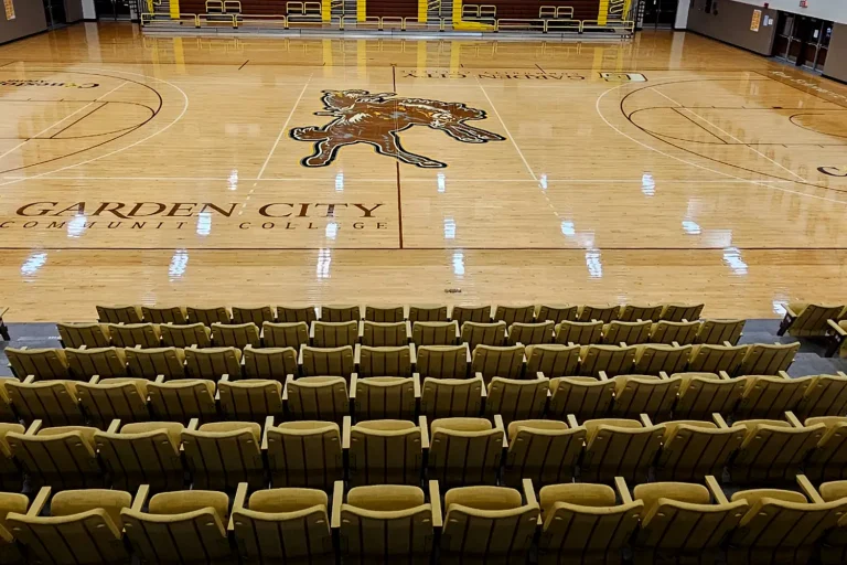Newly Refinished Hardwood Gym Floor