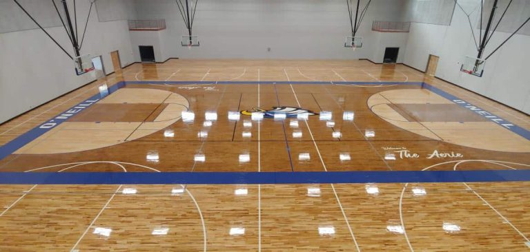 Hardwood gym flooring