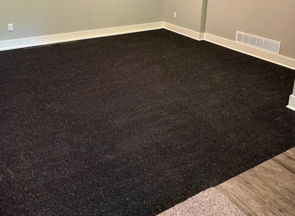 Black Rubber Gym Flooring in Home